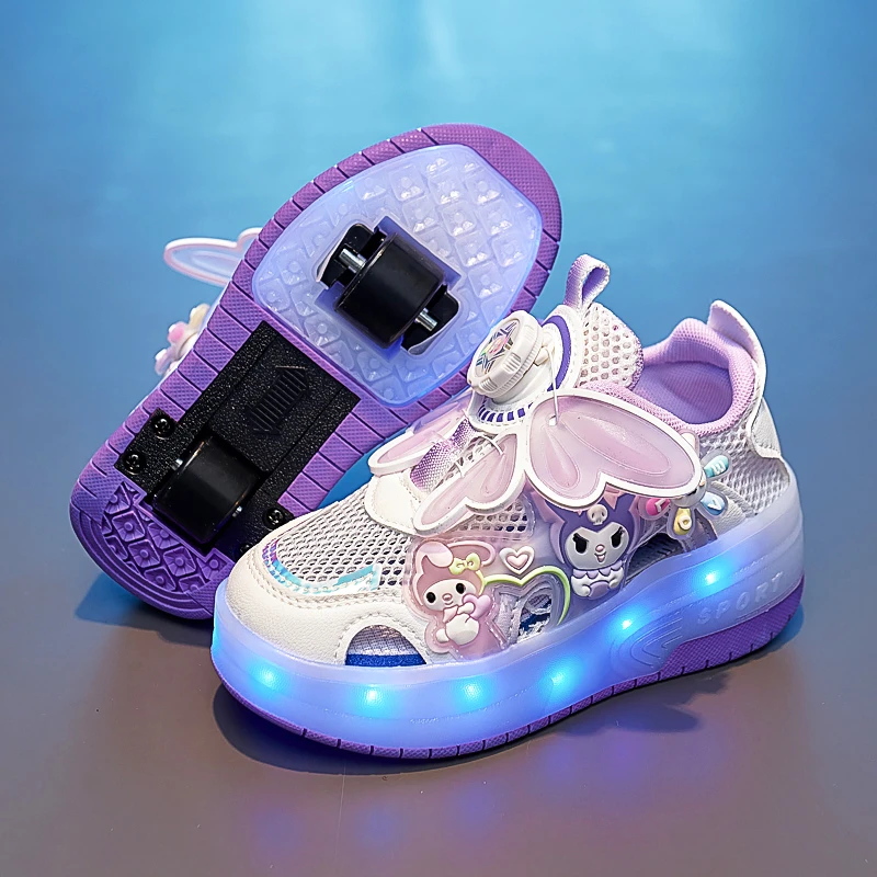 安踏精选暴走鞋女孩子轮滑鞋男童轮子儿童溜冰学生四轮运动鞋适用