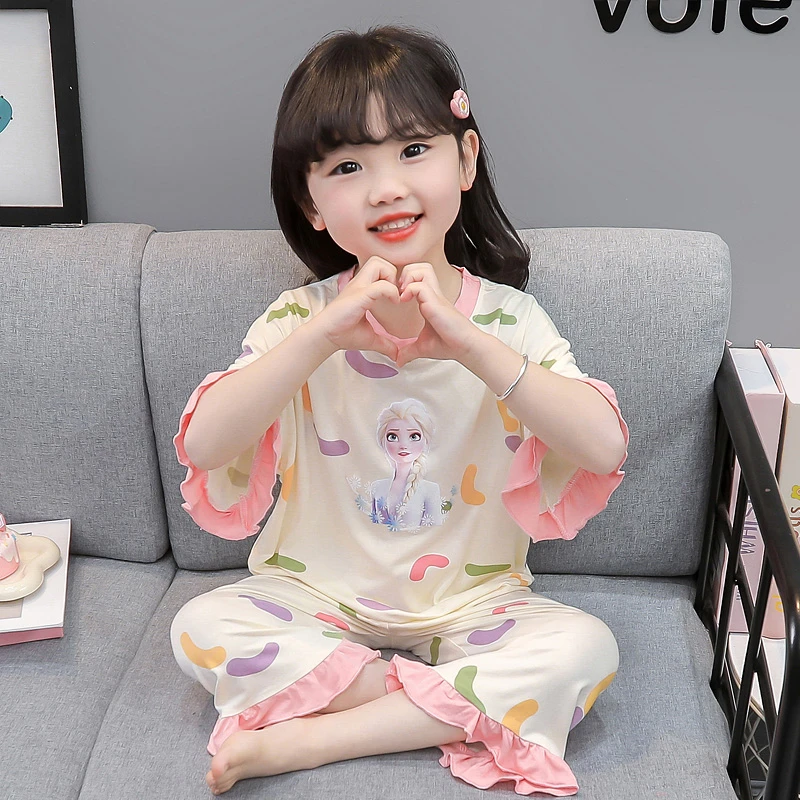 儿童睡衣夏季薄款莫代尔2025新款夏款女孩宝宝夏天女童空调家居服