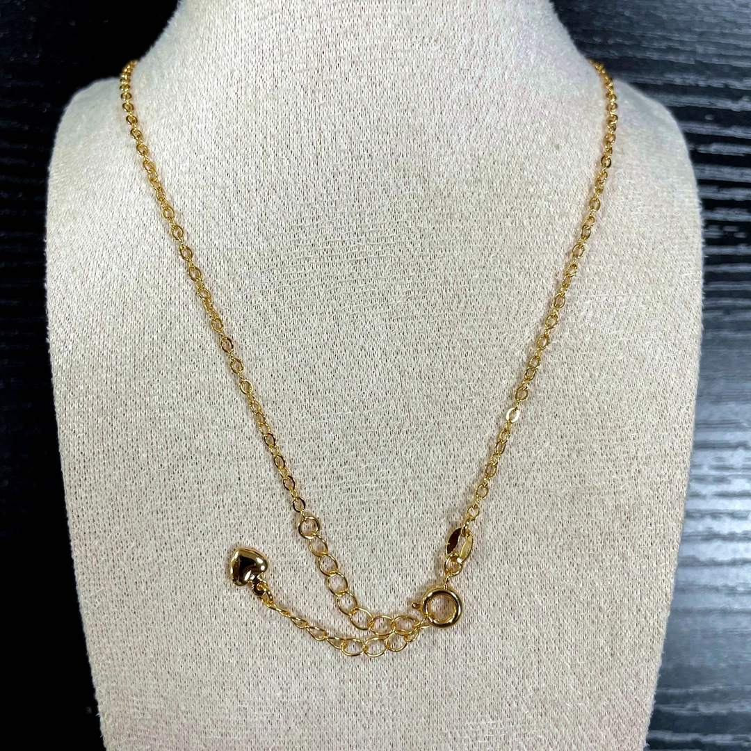 925银银制品 精工银镀金弹簧扣O字链项链颈饰【50cm】