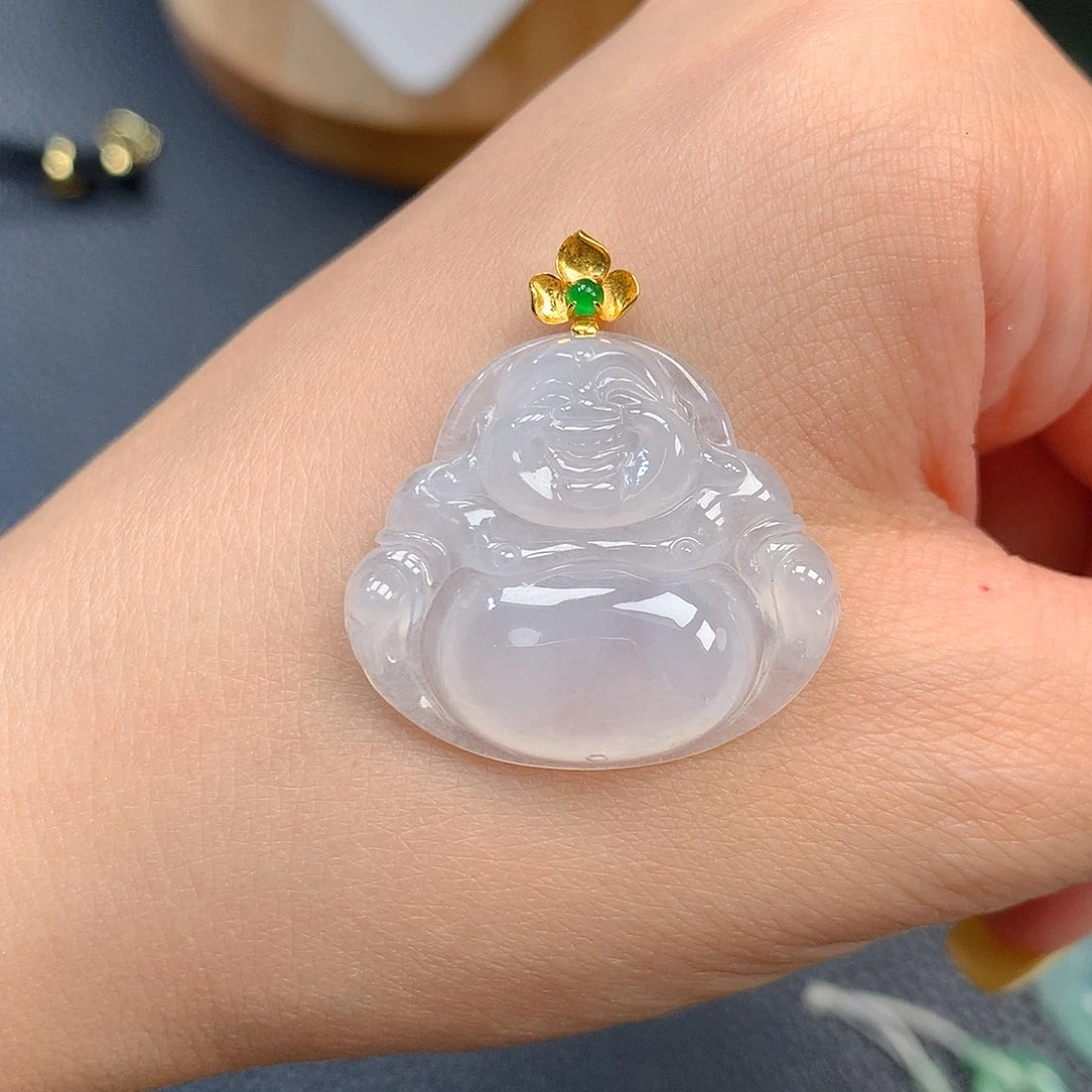 颈饰18K金镶嵌翡翠翡翠