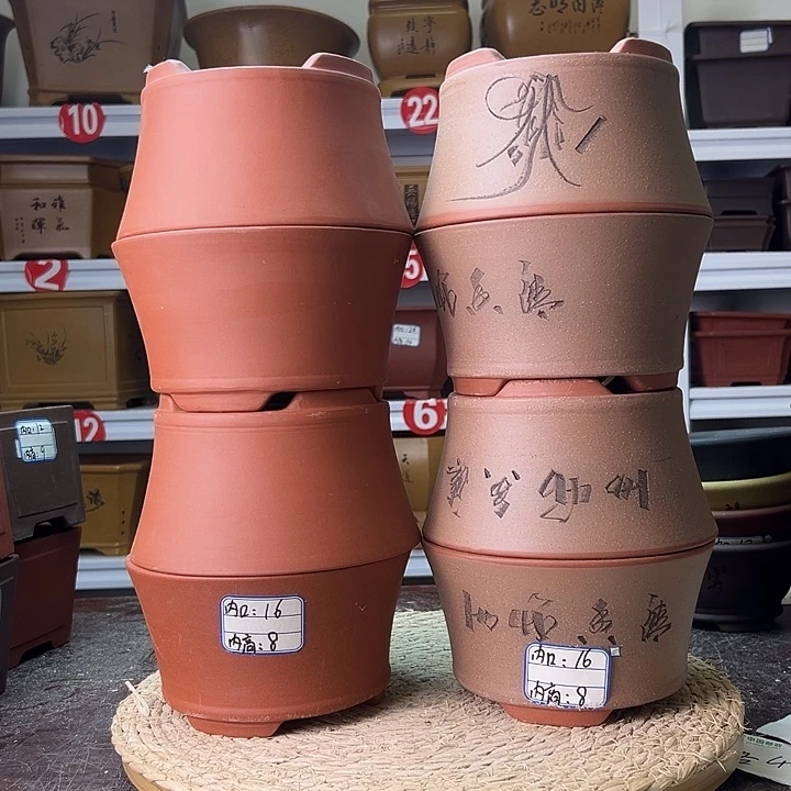 紫砂花盆蛇年大吉
