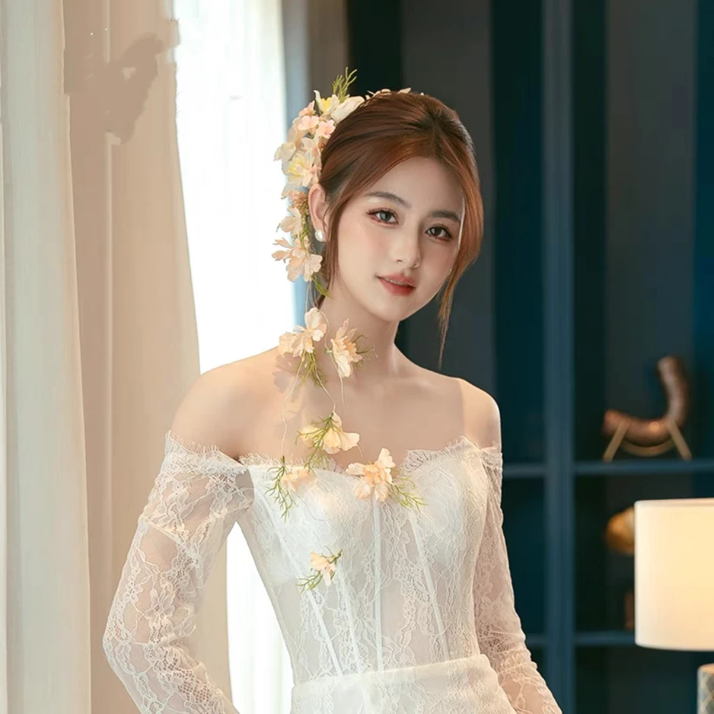 仙系发饰干花新娘饰品03