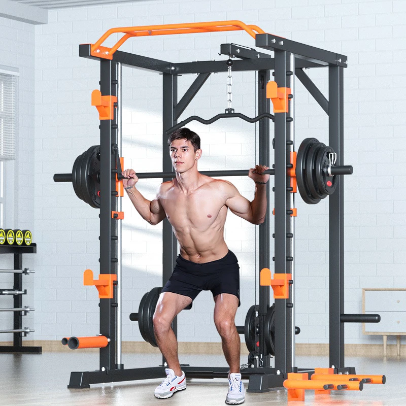 健身器材家用综合训练器史密斯机深蹲架龙门架举重自由深蹲卧推架