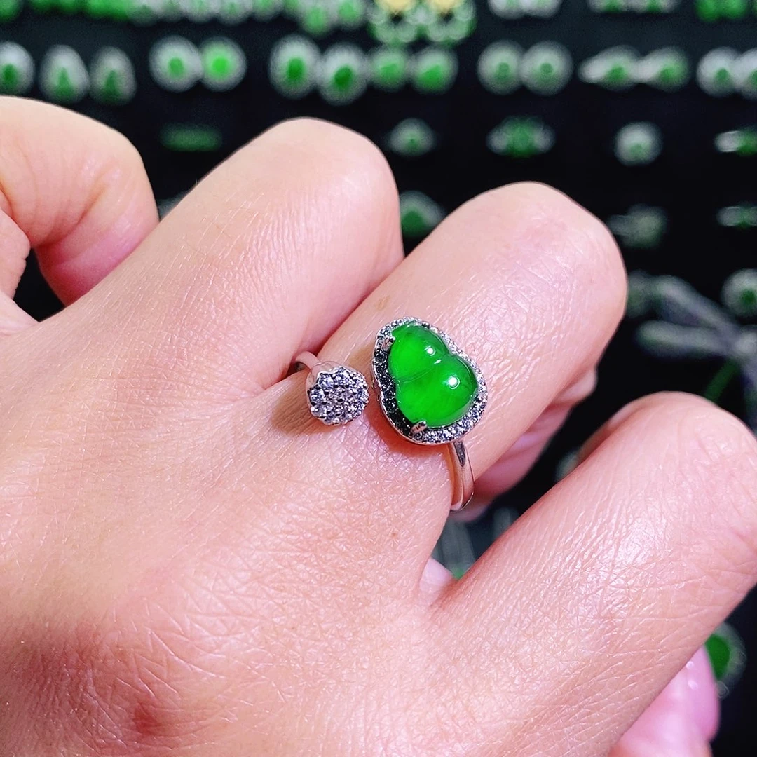 翡翠银S925镶嵌戒指多样性