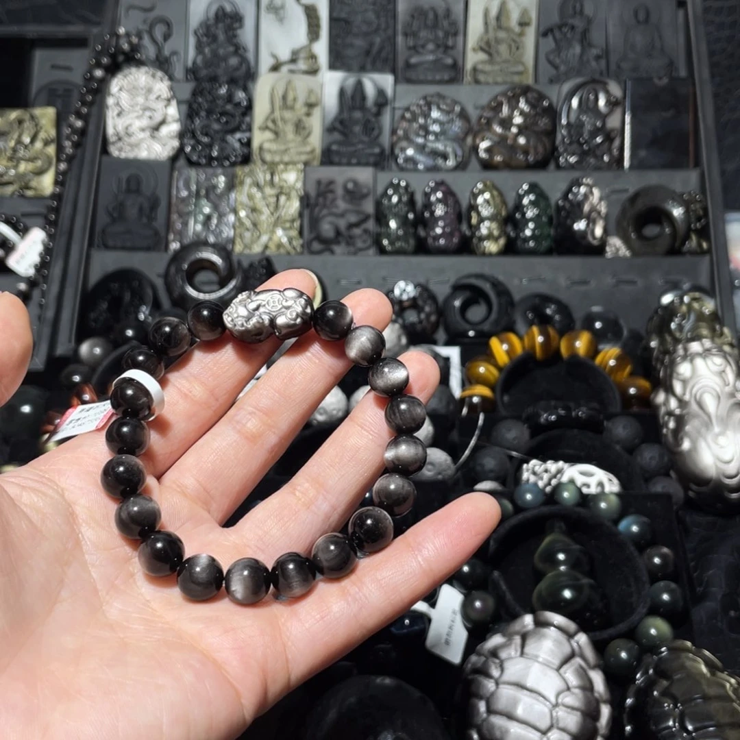 小***蓉黑曜岩未镶嵌珠宝奇石