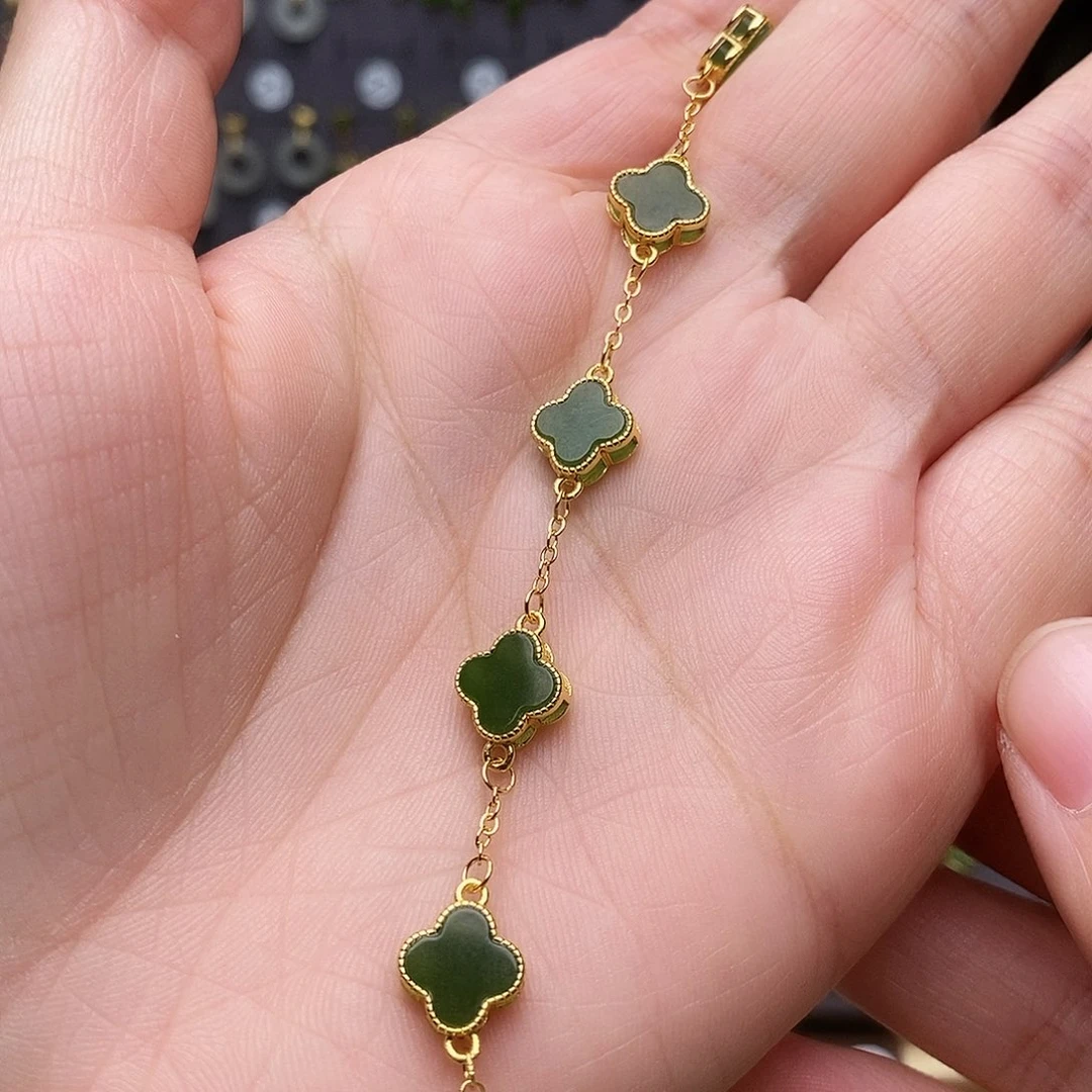 银S925镶嵌和田玉耳饰乐*·