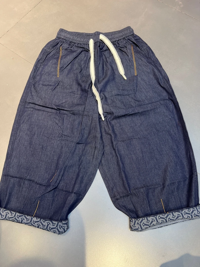 薄款印染中腰水洗夏季牛仔裤中裤复古中裤直筒