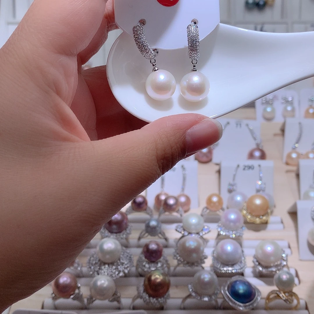 未镶嵌淡水珍珠耳饰CC11.6mm