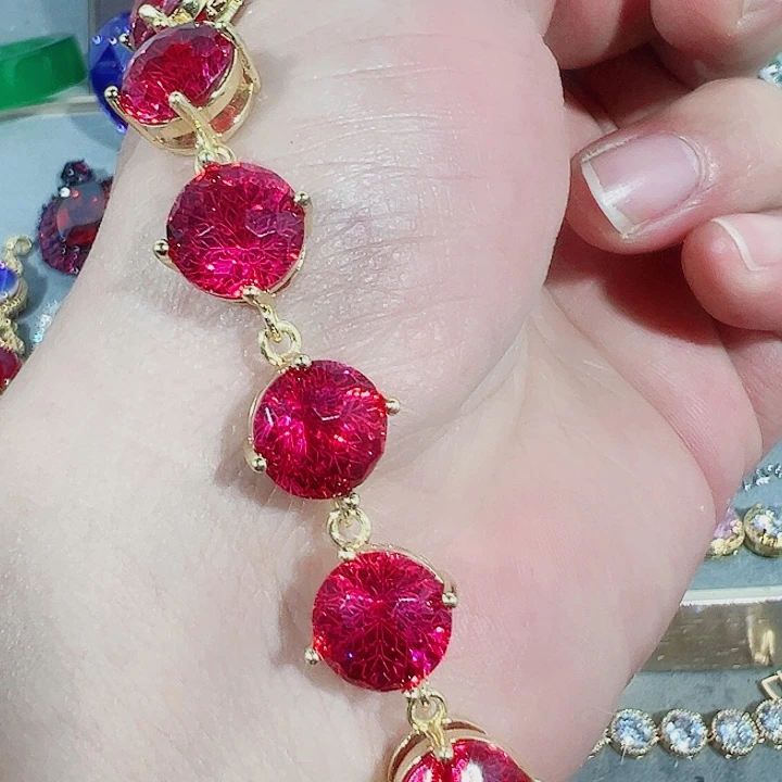 非金属红色蓝色吊坠戒指