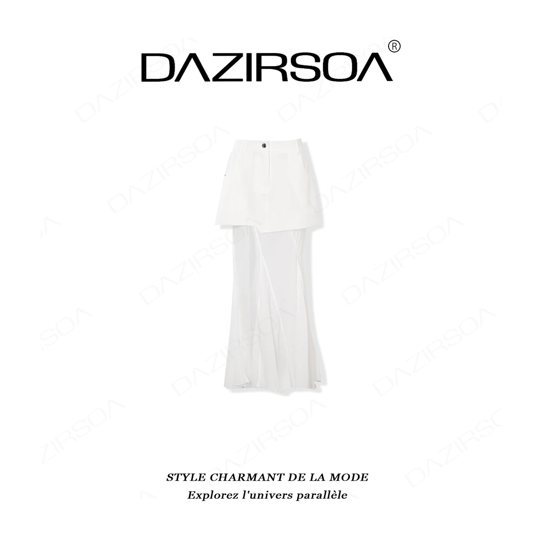 DAZIRSOA/达姿“少女心事”时尚百搭简约个性假两件洋气半身裙 Y659