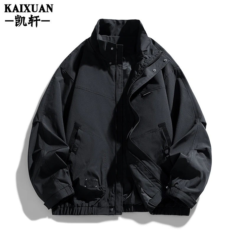 大码工装外套男士2025春秋季潮牌休闲时尚帅气夹克宽松胖子上衣服