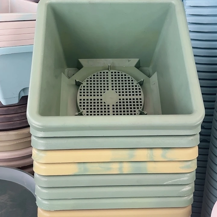 塑料瑕疵球根方盆托盘15个发果绿色