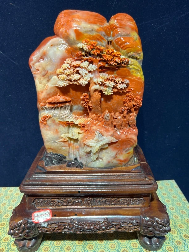 寿山石老林石芙蓉老挝石鸡血石印章