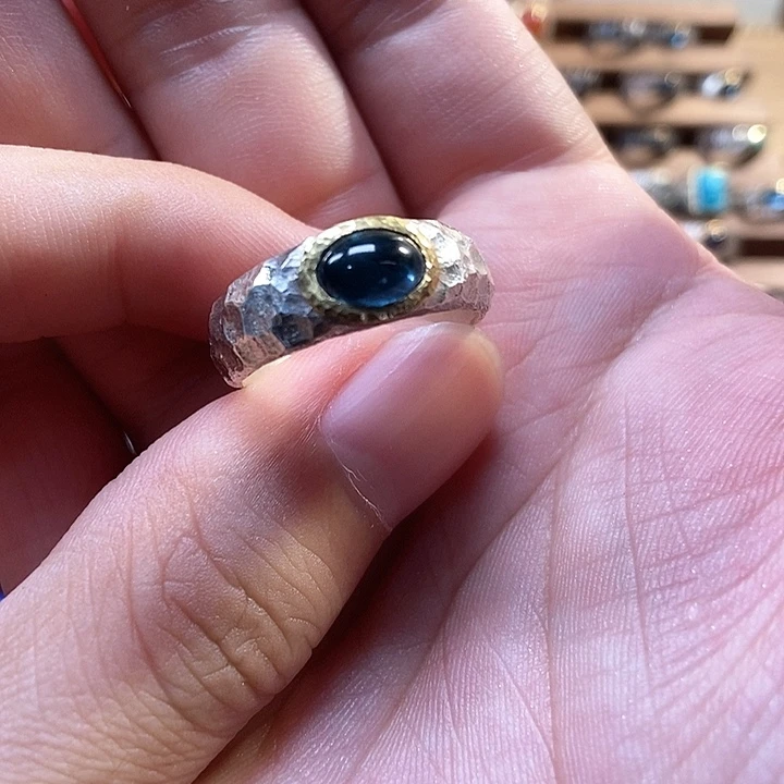 定制托帕石戒指足银镶嵌巷**爷