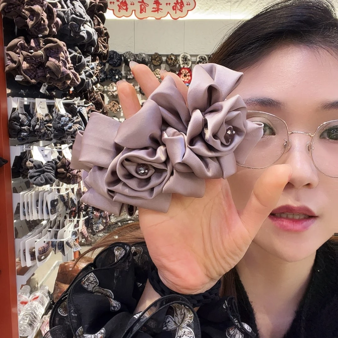 布艺非金属灰紫色玫瑰