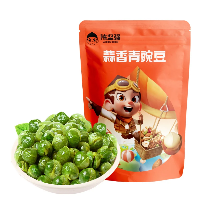 陈坚强蒜香青豌豆100g*3袋零食小吃豆子酥脆解馋休闲食品坚果炒货