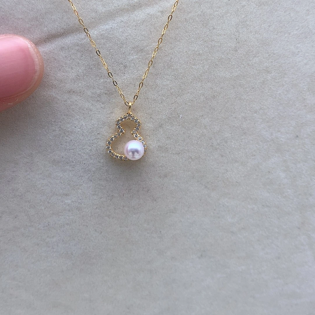 海水珍珠5-6mm ak葫芦银S925镶嵌