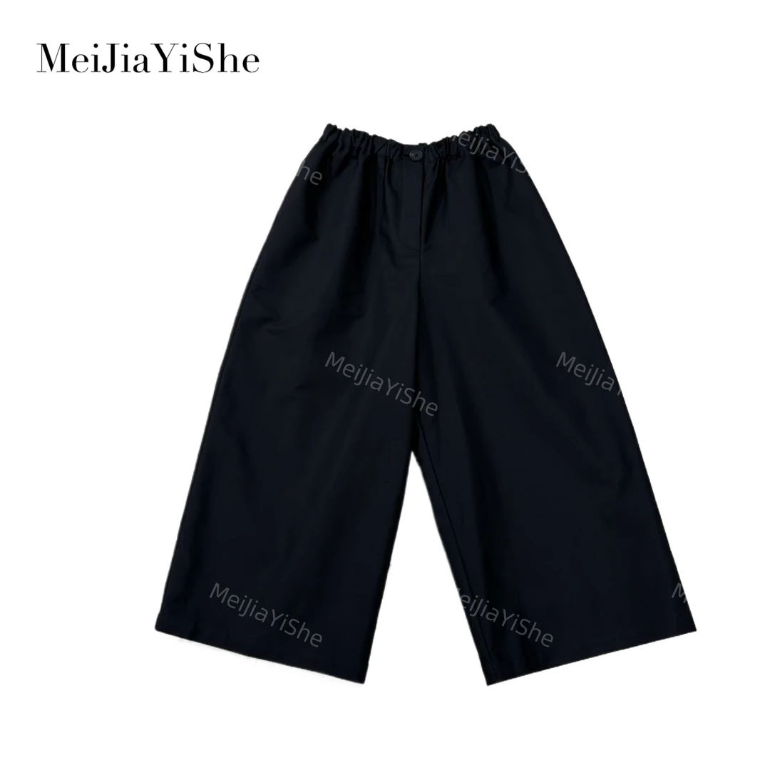 梅家2025新款宽松直筒松紧腰休闲裤