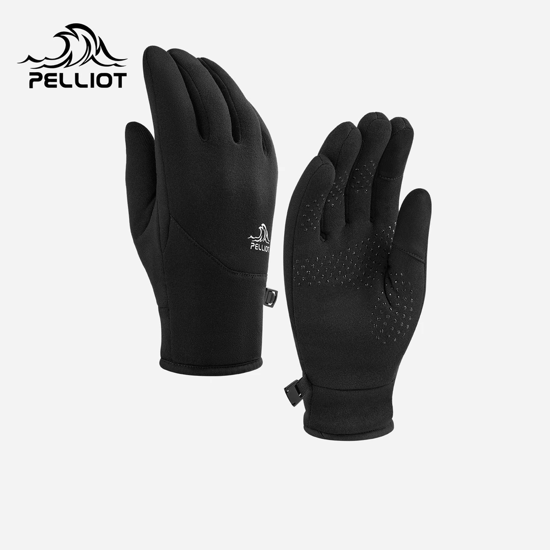 伯希和户外骑行手套男秋冬季polartec抓绒登山御寒保暖五指手套女