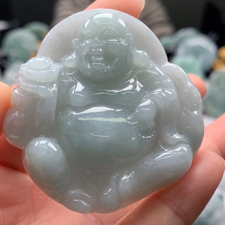 翡翠未镶嵌颈饰逍遥佛福利卡厚10+