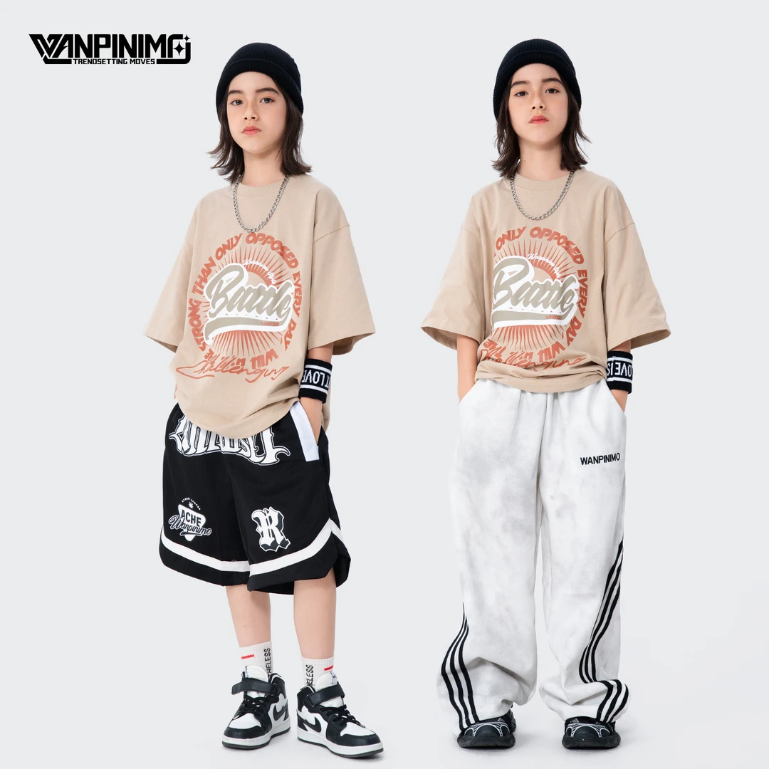 顽皮尼莫童装街舞儿童潮服嘻哈男童少儿hiphop宽松炸街潮牌演出服