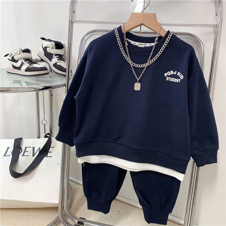 儿童韩版休闲套装男童春秋款韩系帅气卫衣卫裤两件套潮童时尚童装