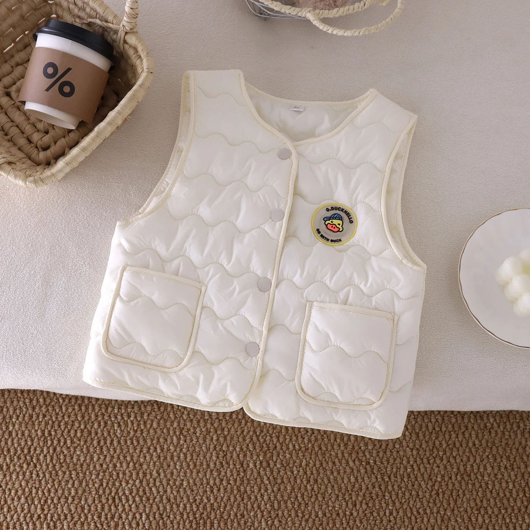 小黄鸭儿童马甲亲子装春秋装2025新款户外中小童外穿内搭坎肩背心