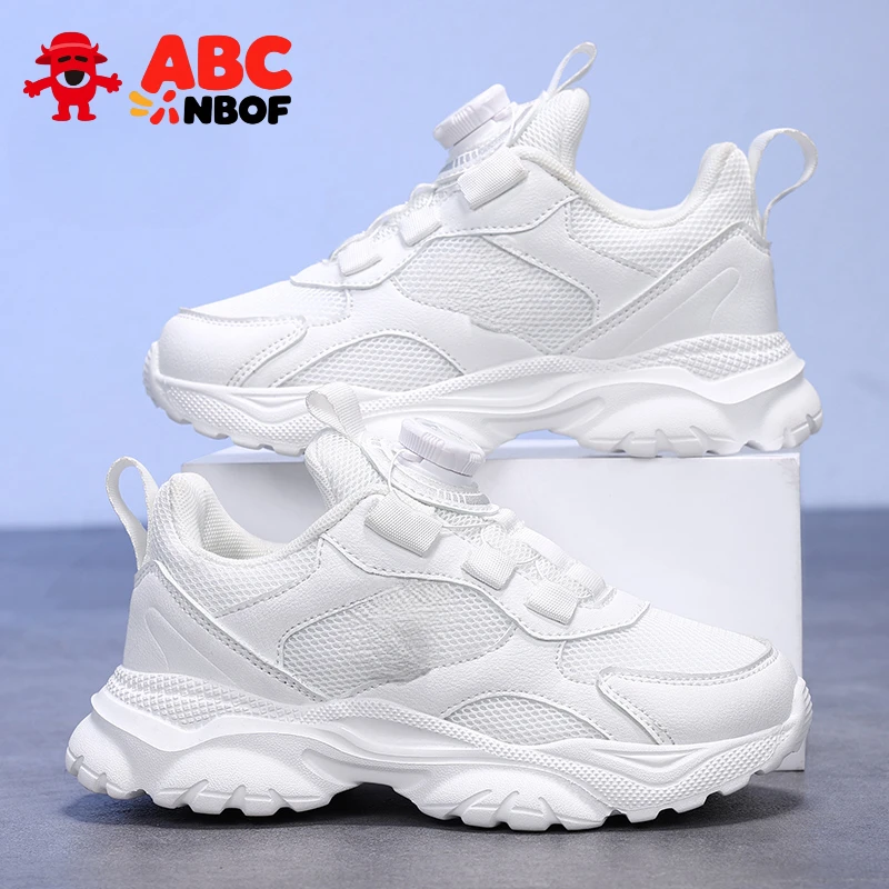 ABC NBOF儿童小白鞋2025春秋新款女童运动鞋男童鞋子学生白色板鞋