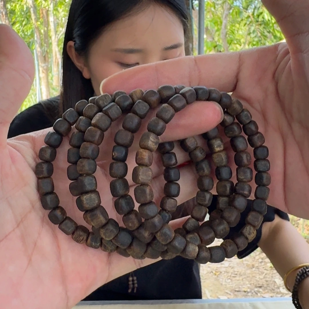 手串沉香绿奇楠沉香沉水单圈0.6-6多样性发1条