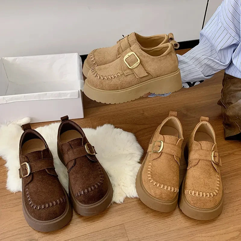 爆款勃肯鞋女款2025年秋季新款百搭厚底一脚蹬博肯鞋防滑乐福鞋女