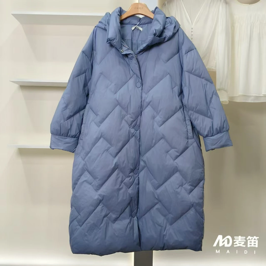 【麦笛·品牌新款】5082664 冬季宽松长款保暖羽绒服外套品牌女装