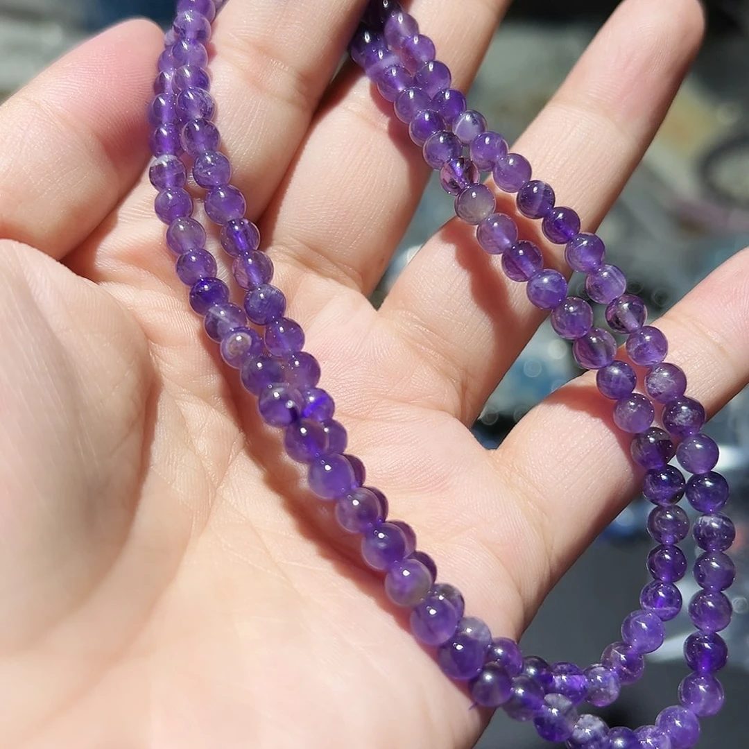 水晶手链未镶嵌紫超多圈55号