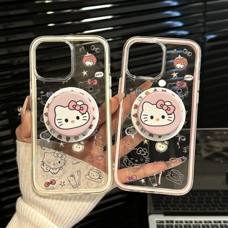 炫彩磁吸适用苹果16pro手机壳iPhone15透明华为小众满屏kitty元素
