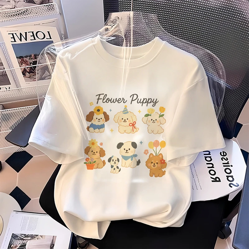 女童夏季短袖2025新款中大童纯棉休闲T恤圆领青少年宽松百搭上衣