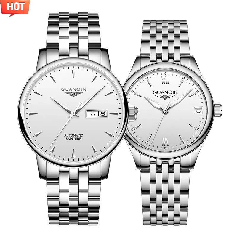 新款冠琴情侣手表全自动机械表气质男士手表高档对表女士正品腕表