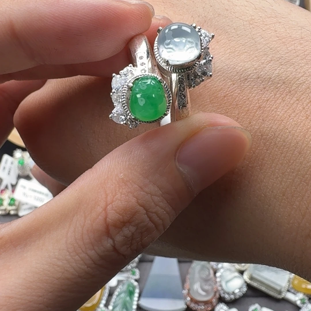 翡翠未镶嵌戒指天然缅甸翡翠A货