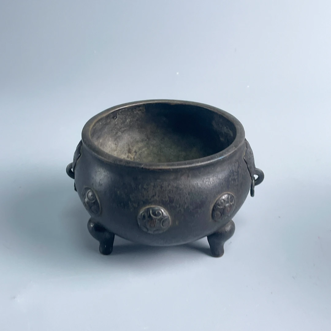 铜器/古董清回流兽耳带保用款香炉-M25AS001286/收藏/文物/绣花张