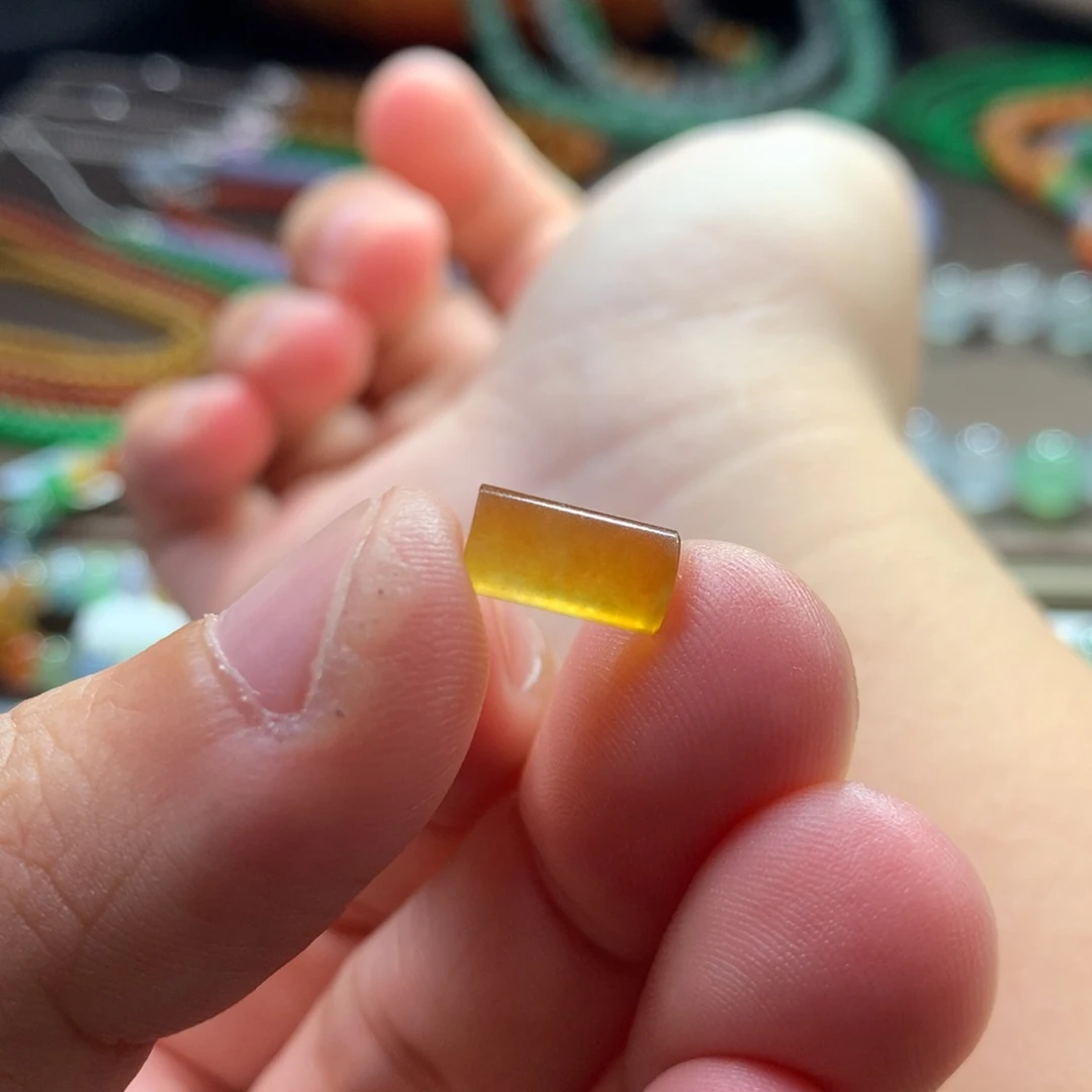 未镶嵌手链翡翠高冰满色起光冰黄翡桶珠卡10x5.39