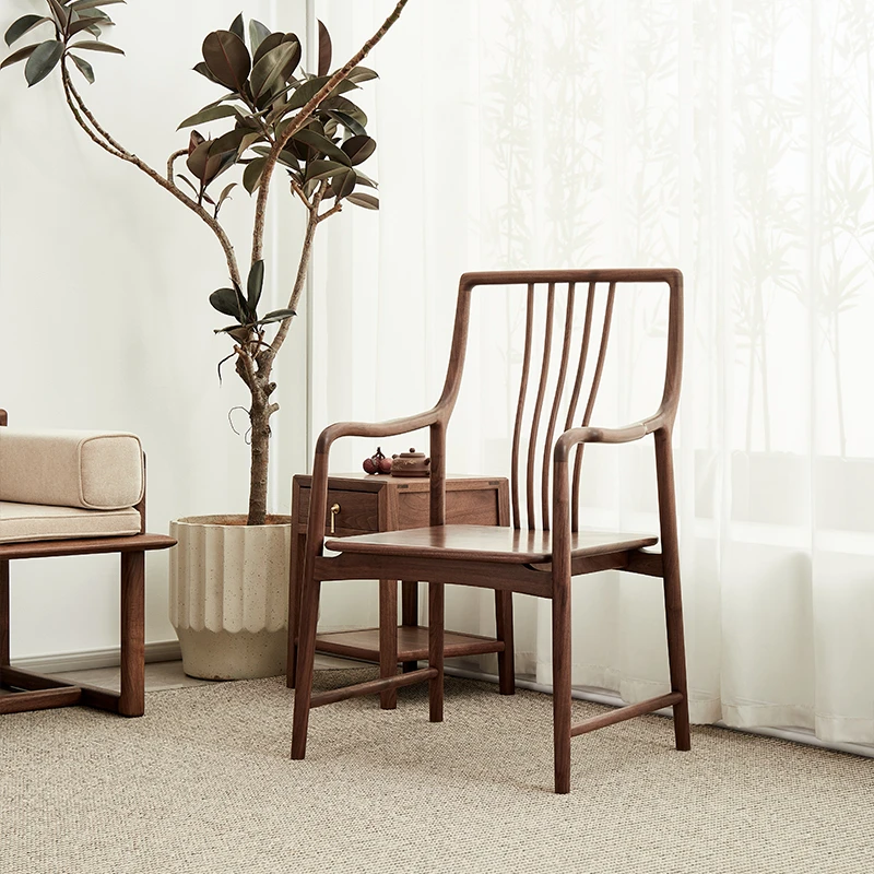 北美黑胡桃木书椅靠背椅