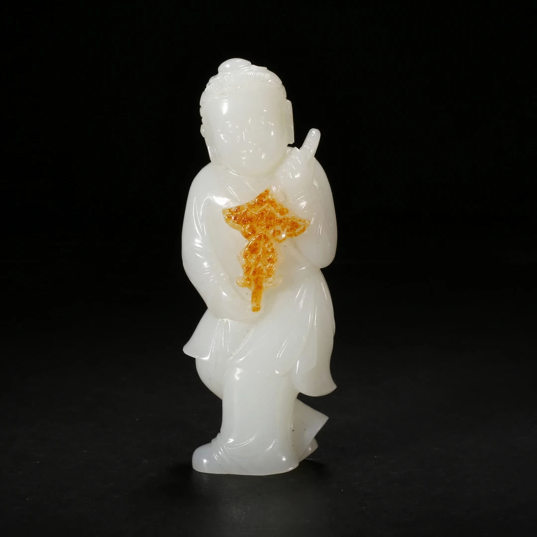 清代*白玉俏色吉庆有余摆件/09JTY2993/和田玉【北京文博】