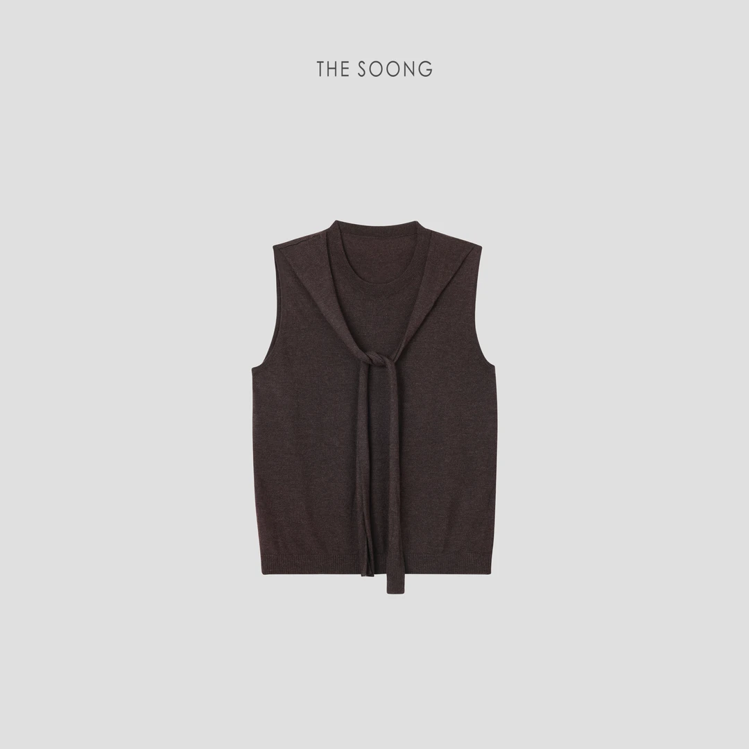 THESOONG|"超细48支精仿羊毛绑带垂坠感背心上衣HWBX7254