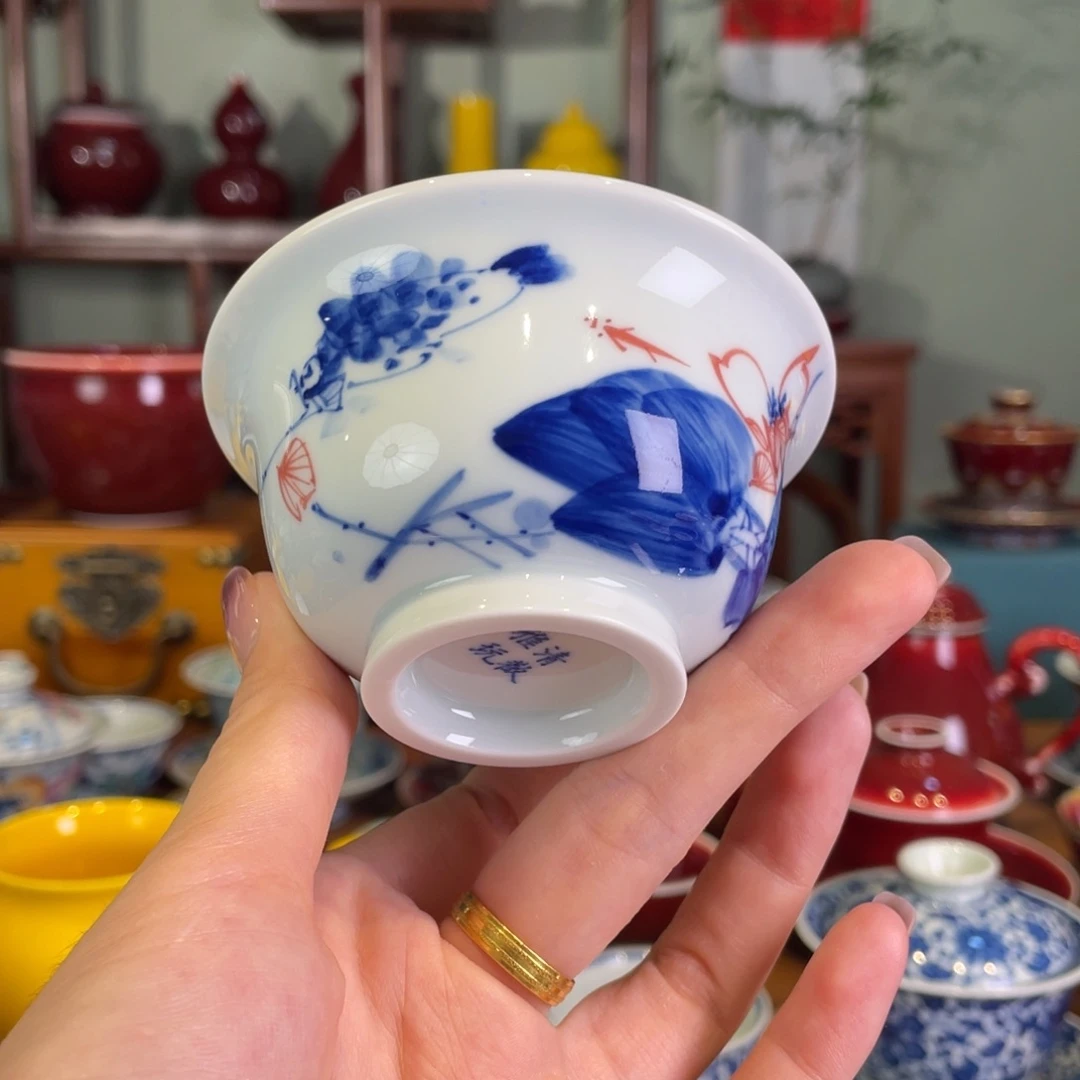 清欢雅玩，青花压手杯