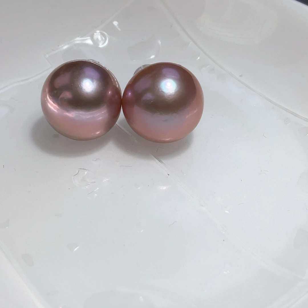 淡水珍珠耳饰银S925镶嵌