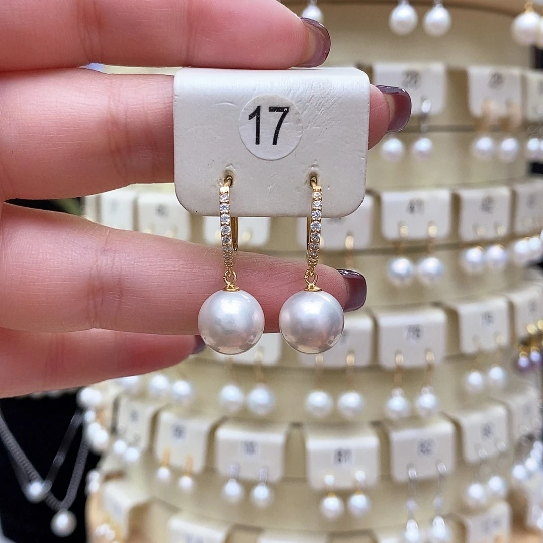 淡水珍珠耳饰银S925镶嵌