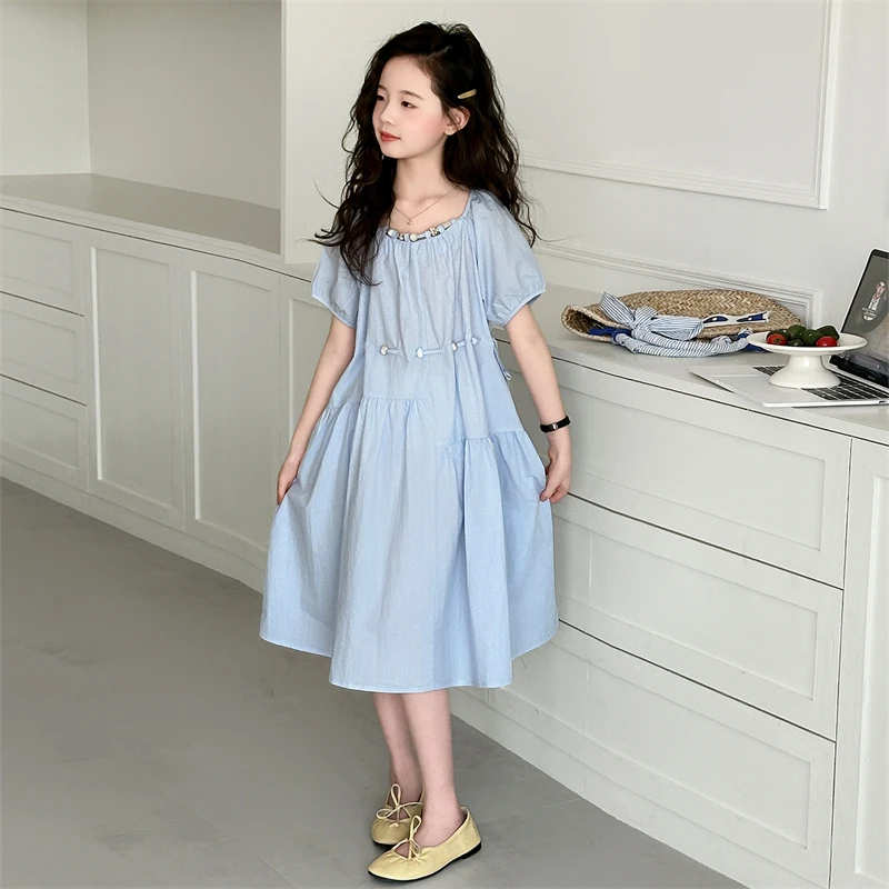 女童夏天超好看连衣裙2025新款女孩大童韩系穿搭儿童夏季公主裙子