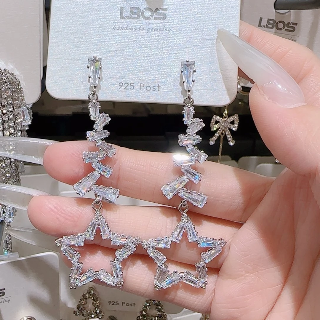 锆石铜合金925银耳环