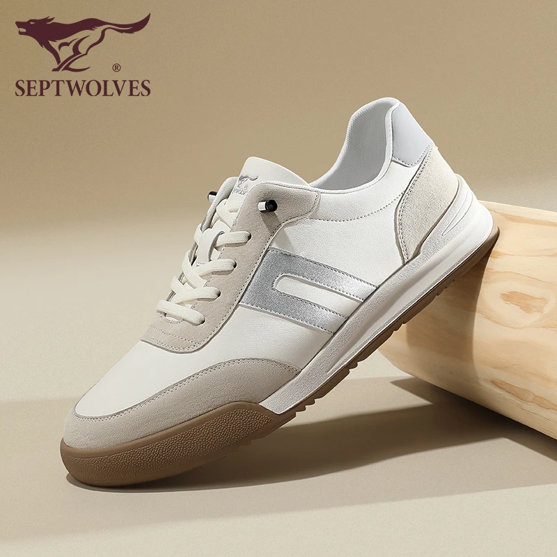 七匹狼男鞋秋季透气运动休闲鞋男百搭增高户外板鞋软底轻便小白鞋