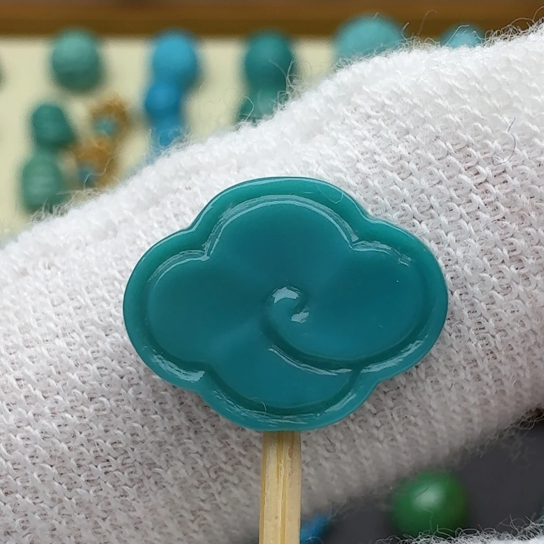 绿松石未镶嵌祥云背云12.6