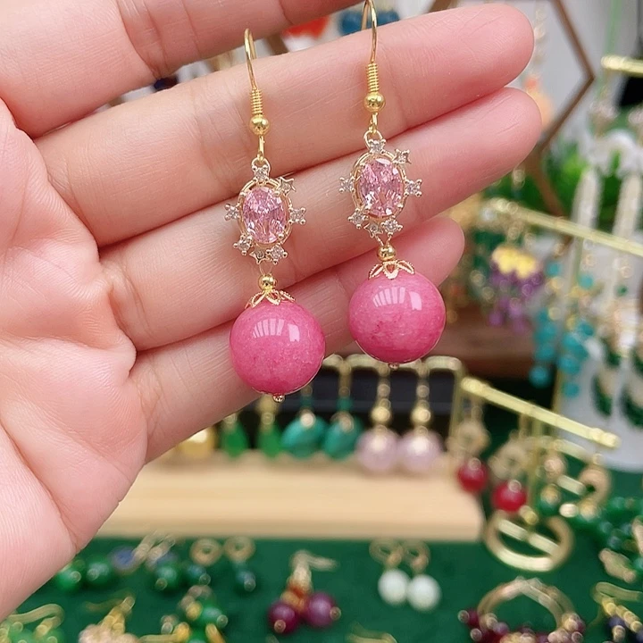 合金石英质玉耳饰