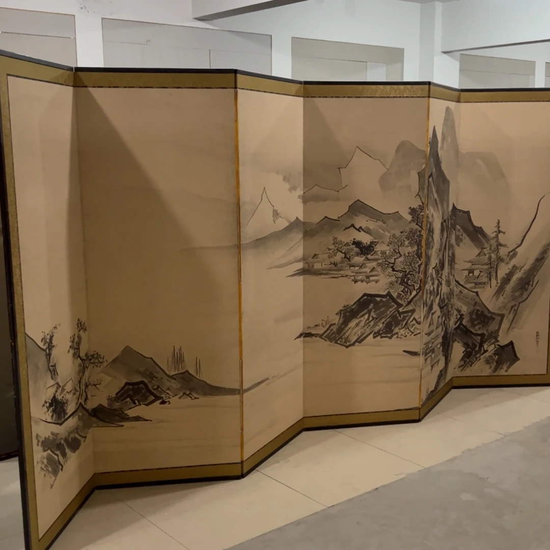 绘画屏风框画茶空间设计